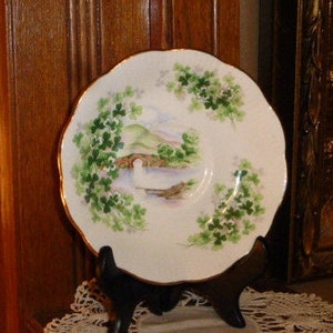 ROYAL ALBERT Emerald Isle Saucer, Gold Scallop Rim, Ancestral Series, Bone China, England