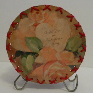 Vintage servethouder 'With Love On Valentine', ca. Jaren 50, VGC, Gekoesterd verzamelobject, Gemaakt in de VS