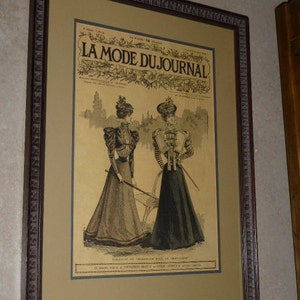 Original 1897 La Mode Du Journal Cover Page, Custom Framed By Original, Only Owner