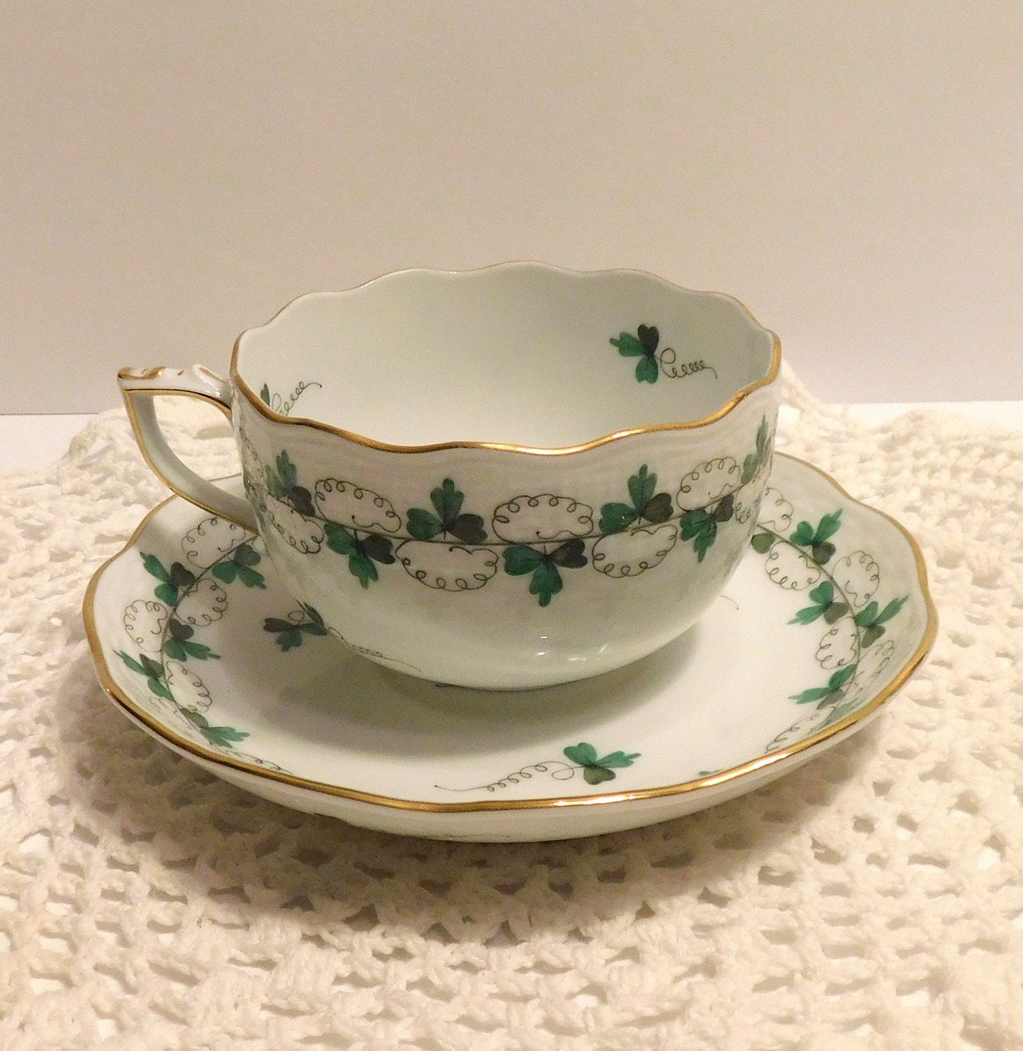 食器セット　HANDPAINTED Herend Herend Chinese Bouquet Green Handpainted Bone China Porcelain Hors