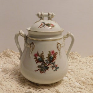 Haviland Limoges Moss Rose French Biscuit Jar & Lid, Ca. Early 1900&#39;s, Appears Unused