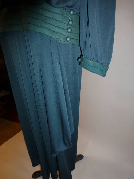 Vintage John Anthony Teal Draped Silk Jersey Dres… - image 5