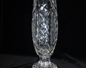 Vintage Waterford Crystal Vase: 10" Footed Vase, Ireland