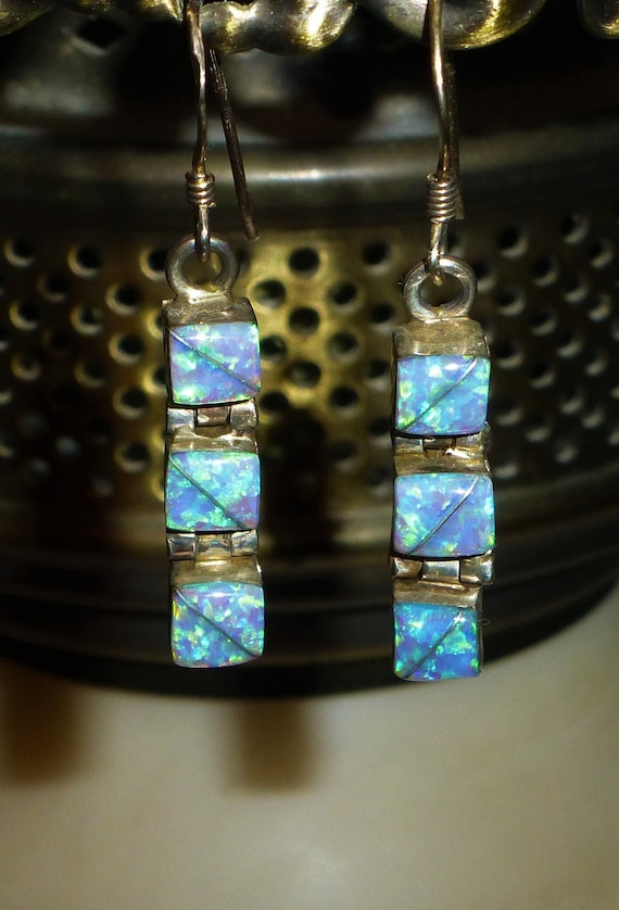 Vintage Glistening Australian Opal & Sterling Silv