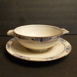 Coronado H&C ÉLÉONORE Bol à soupe à la crème et ensemble de soucoupe, fabriqué en Tchécoslovaquie / Bohême, semble inutilisé