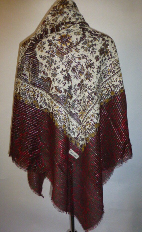 Vintage TIKTINER Wool Challis With Metallic Accen… - image 3