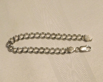 Vintage Sterling Silver 8"L. Italian Polished Chain Bracelet, 1 Owner, Ca. 2002