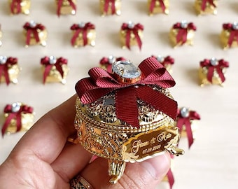 Personalized Wedding Favor Boxes with Stand, Custom Candy Gift Box for Guests
