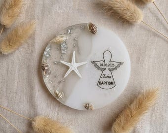 Personalized Angel Epoxy Resin Magnet, Baptism Favor, Beach Wedding Gift (2.75 inch)