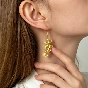 Vintage Duty Tassel Ginkgo Leaf Earrings, Heavy Craftsmanship Dangle Jewelry,Retro Statement Gift