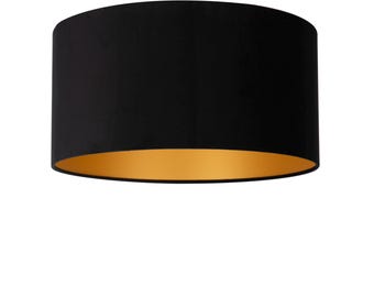 Uniqq Lampenkap velours zwart Ø 50 cm - 25 cm hoog