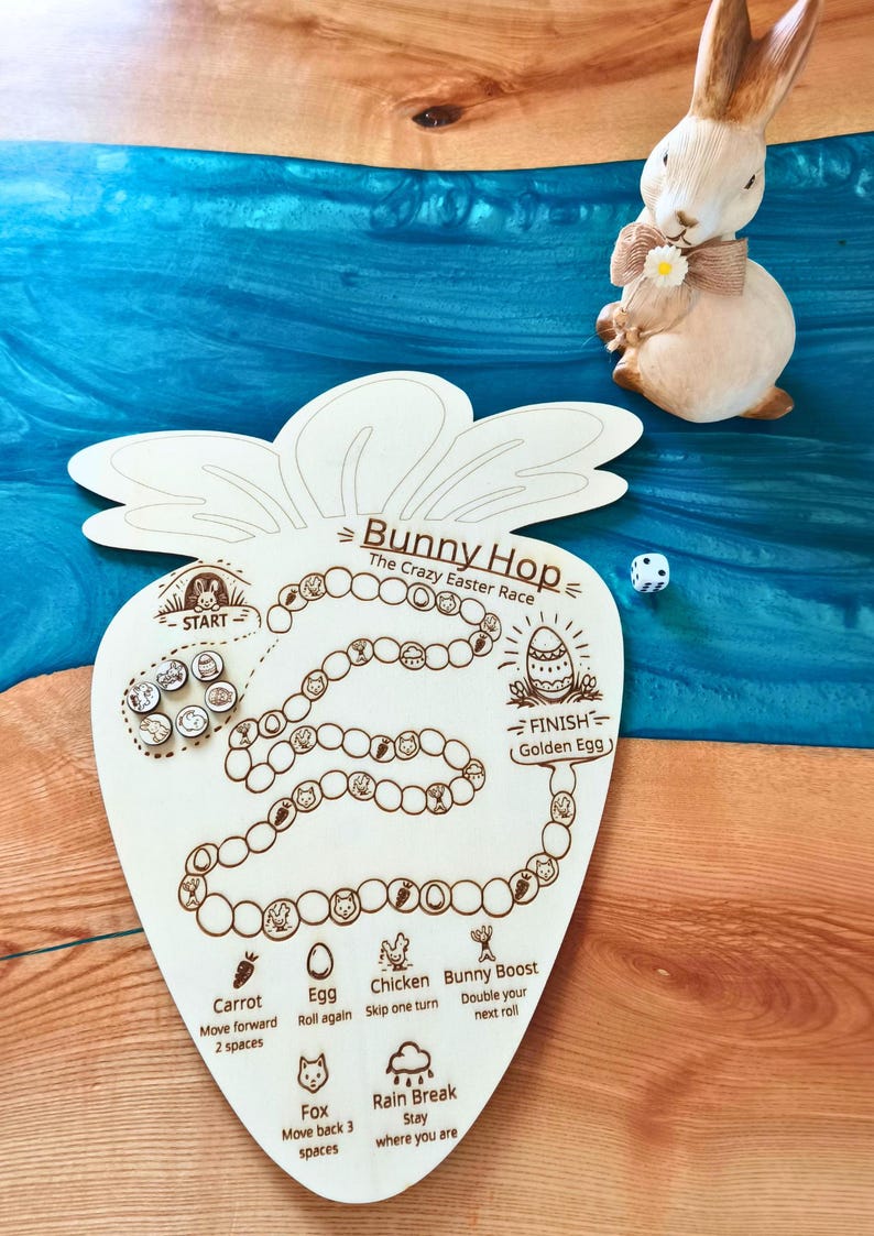 Easter Board Game SVG | Bunny Hop Game Laser File | Kids Party Game ...