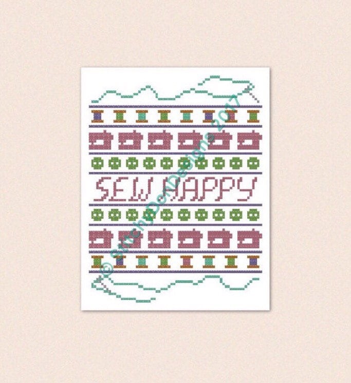 Happy Stitching Pattern Sew Happy Cross Stitch Pattern PDF Download - Etsy