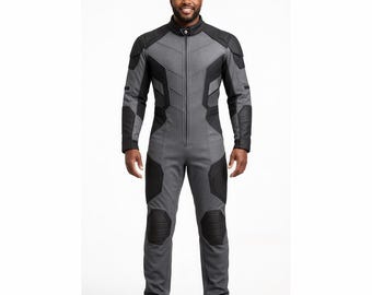 Futuristic Grey Tactical Jumpsuit – Men’s Sci-Fi Cosplay Costume