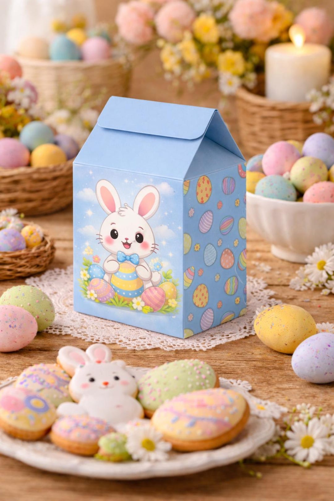 Printable Easter Candy Box for Boys – Cute Bunny Gift Box Template ...