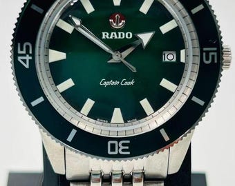 Vintage Mechanical Watches Automatic Mens Watch – Green Dial, Swiss Made Diver Style