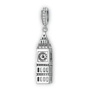 London Big Ben Clock Tower Charm Fit For Pandora Bracelet , 100% Genuine 925 Sterling Silver Charm , Best Gifts