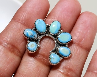 Golden Hill Turquoise Ring 925 Sterling Silver December Birthstone Oval Shape Wedding Jewelry