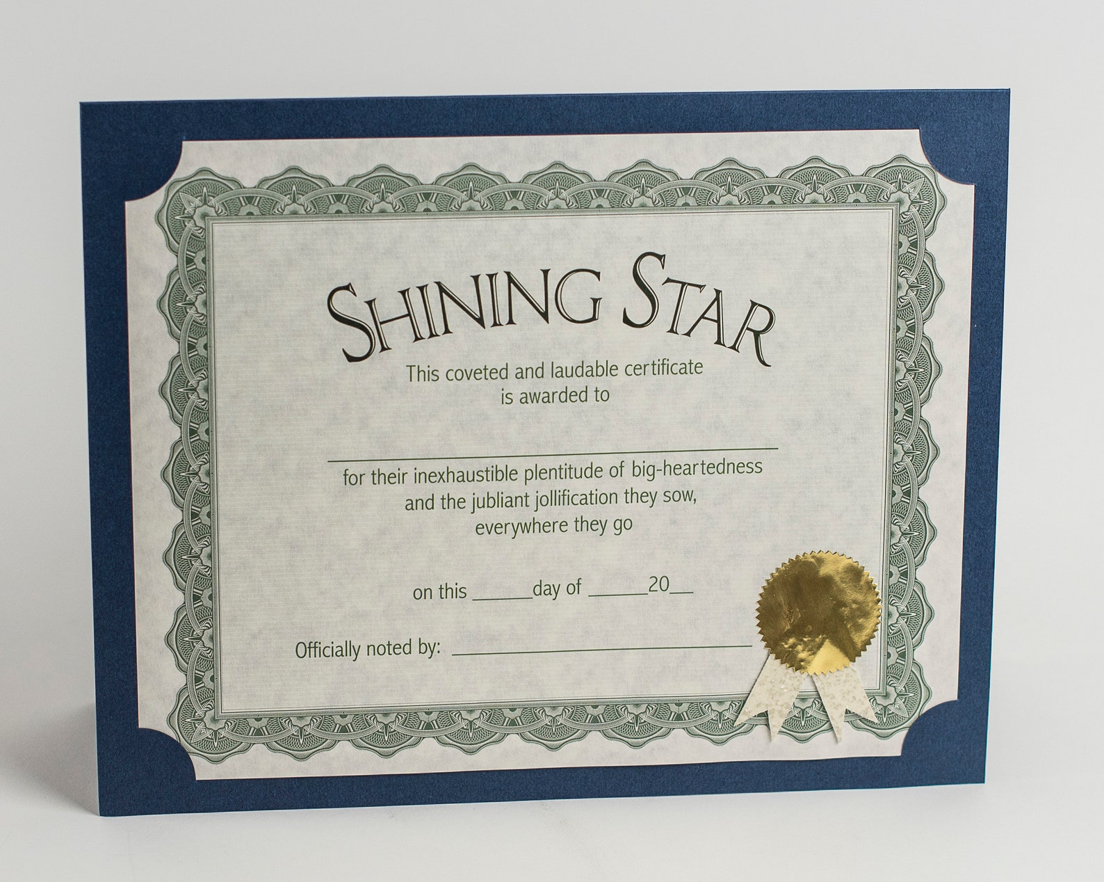 Certificate Award for a Great Friend a Shining Star | Etsy