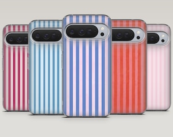 Stripe Phone Case Minimal Simple Line Cover for Google Pixel 10, 10Pro, 9, 9Pro, 8A, 8, 7A, 6A, Samsung S26, S25, S24, A16, iPhone 17, 16