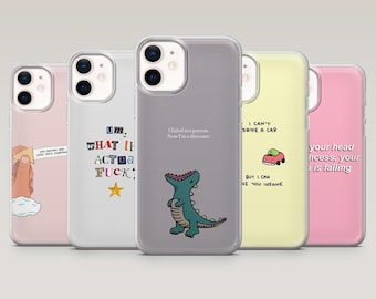 Cover per telefono con citazione divertente e meme, semplice, per iPhone 17, 16, 15, 14, 13, 12, Samsung S25, S24Fe, S23, S22, A16, A26, A56, Pixel 10, 9A