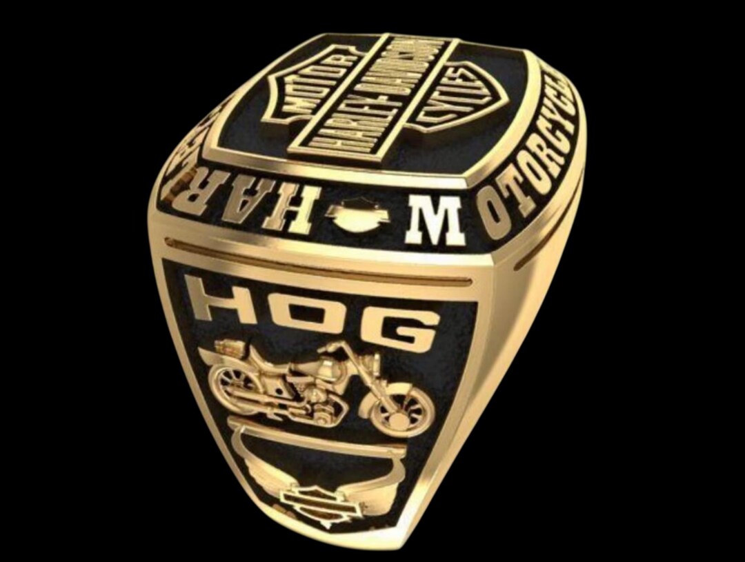 Crown Center Rider Rings Biker Motorcycle Rider Ring Gold Plated Sterling Silver Band Jewelry ...