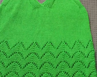 Top in pizzo lavorato a mano / Ordine personalizzato in qualsiasi taglia e colore / Canotta lavorata a maglia con scollo a V fatta a mano / Camicetta estiva lavorata a maglia / Top da spiaggia boho