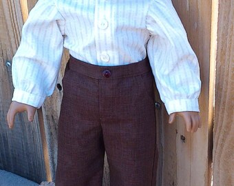 Brown Historical 1860s Boy Doll -Pants -Made to fit 18" dolls