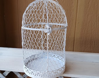 Jaula de pájaros de estilo vintage para decoración rústica del hogar