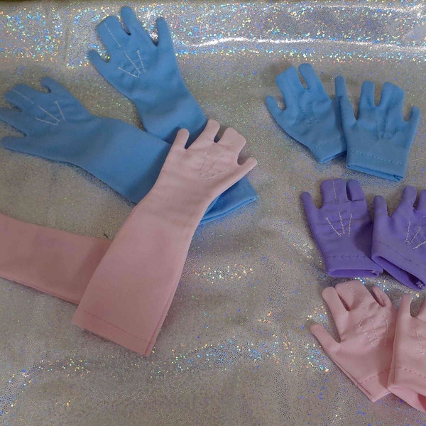 Blue/Purple/ or Pink Wrist length Gloves or Opera Length for 18" Dolls- 16th Century-21st Century Gloves- Made to fit 18" Dolls