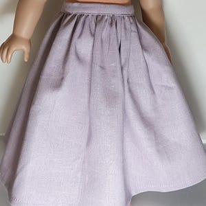 Lavender Doll Skirt for 18&quot; Dolls- Very Full Linen Skirt suitable for many eras- Made to fit 18&quot; dolls