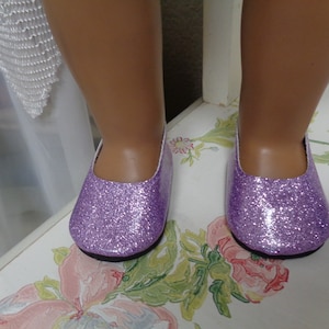 Lavender Flats  Doll Shoes for 18 inch Dolls- Shoes fits 18&quot; Dolls Fits American Girl