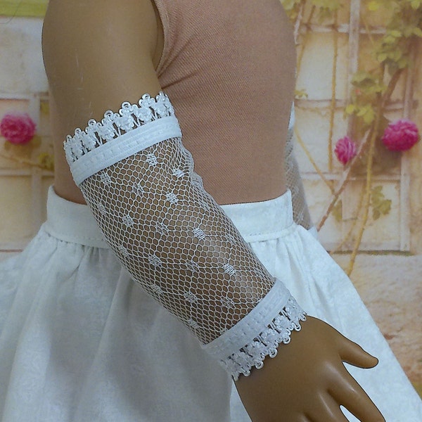 White lace arm warmers-sleeves for Dolls-  made for 18 inch Dolls