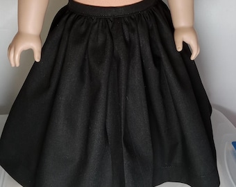 Black Doll skirt- very full- Doll skirt---suitable for many eras-Made to fit 18" Dolls