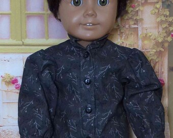 Historical 1800s Boy Doll -Black Shirt --for 18 inch Dolls-Made to fit 18" Dolls