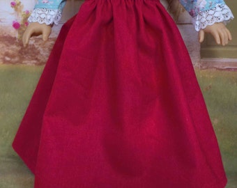 Garnet Doll Skirt for 18"  Dolls- Very Full Linen Skirt suitable for many eras Made to fit 18" dolls