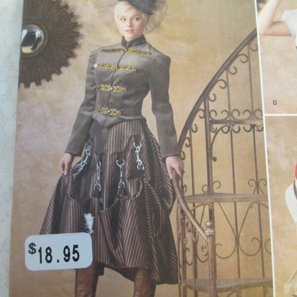 Simplicity 1558 New Steampunk pattern for Misses/Women Sizes 14-22 Skirt-jacket-Corset-Blouse-Spats