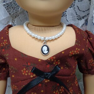 Cameo and Pearls Necklace for American Girl Dolls  for 18 inch Dolls --perfect for American Girl Dolls