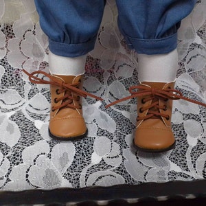 Tan 1800s Ankle  Boots-- Doll boots-Made to fit 18&quot; dolls