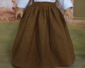 Spice Doll Skirt for 18"  Dolls- Very Full Linen Skirt suitable for many eras Made to fit 18" dolls