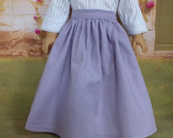 Lavender  Doll Skirt for 18"  Dolls- Very Full Linen Skirt suitable for many eras Made to fit 18" dolls