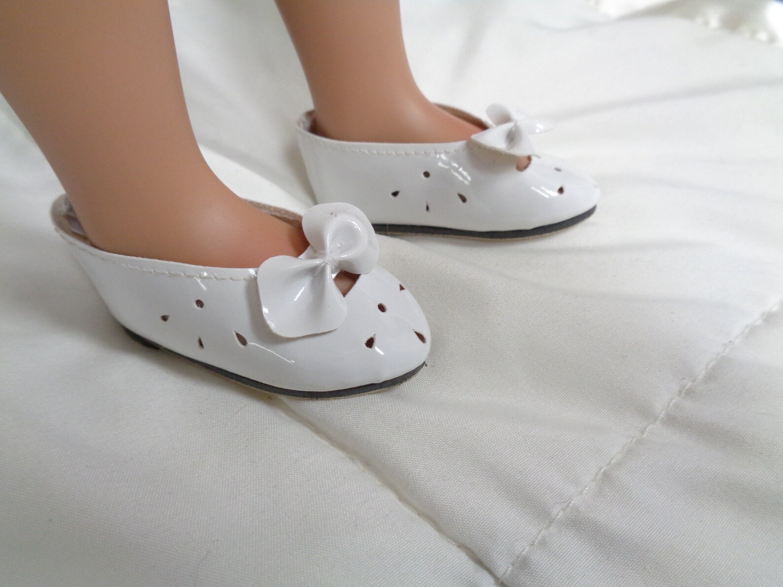 Classy White Vintage Doll Shoes Fits A Girl for All Time Etsy