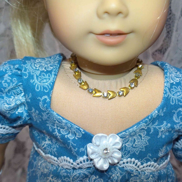 Authentic Vintage Swarovski Crystal And Lily Leaf Rhinestone Doll Necklace/Bracelet  for 18 inch Dolls