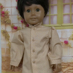 Historical 1800s Boy Doll Tan Shirt for 18 inch Dolls-Made to fit 18 Dolls image 1