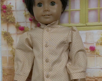 Historical 1800s Boy Doll -Tan Shirt --for 18 inch Dolls-Made to fit 18" Dolls