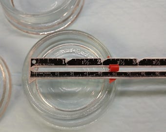 vintage clear glass furniture coasters/ caster cups  C1950s