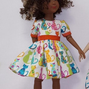 Cat Dress with white shoes- for Ruby Red Fashion Friends and other 14-15 inch Dolls