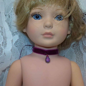 Plum -Vintage Teardrop Crystal- Doll  Choker - Doll necklace for 18&quot; Dolls