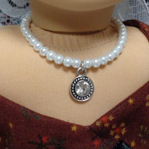 Diamant Anhänger an Perlen Halskette für 18 inch Dolls -