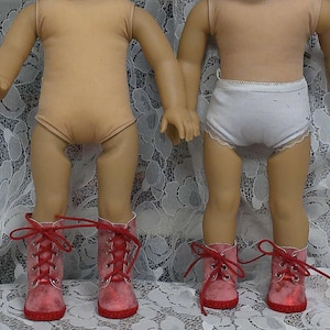Lollipop Red- Ankle Or Knee High boots- made to Fit 18&quot; Dolls